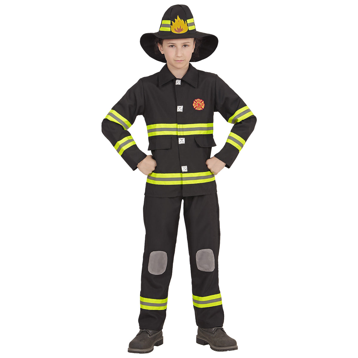 "FEUERWEHRMANN" (Oberteil, Hose, Helm) – Detailansicht