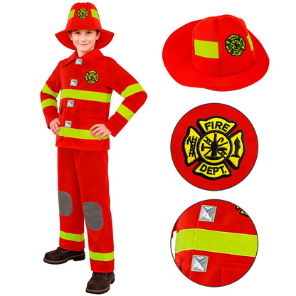 "FEUERWEHRMANN" (Oberteil, Hose, Hut) – Detailansicht