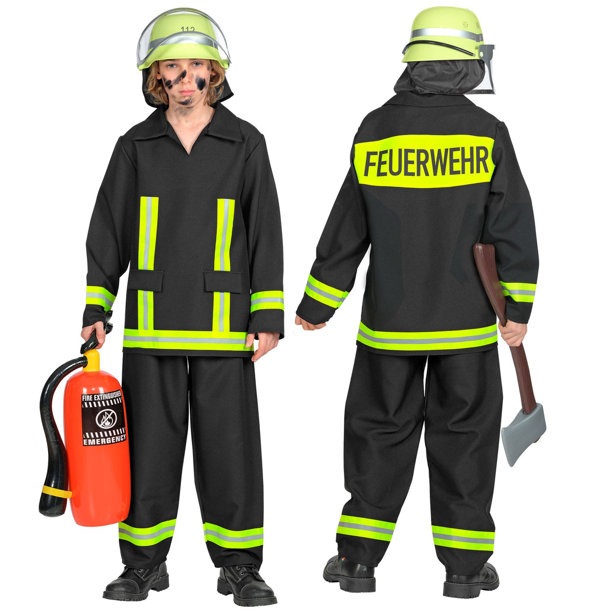 "FEUERWEHRMANN" (Oberteil, Hose) – Vorderansicht