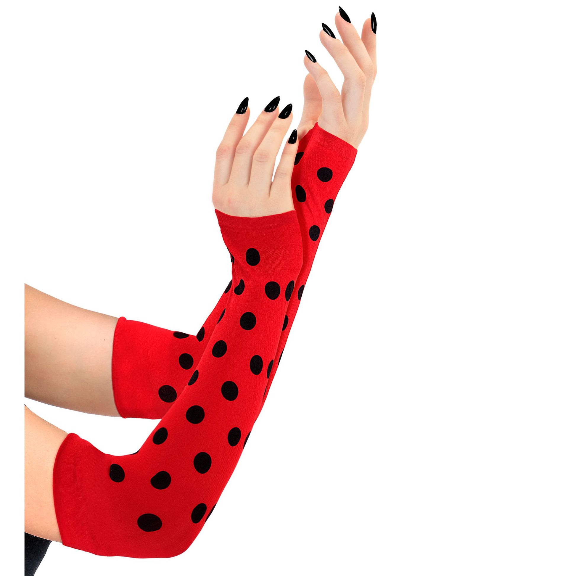 "FINGERLOSE HANDSCHUHE MARIENKÄFER - 33 cm" – Vorderansicht