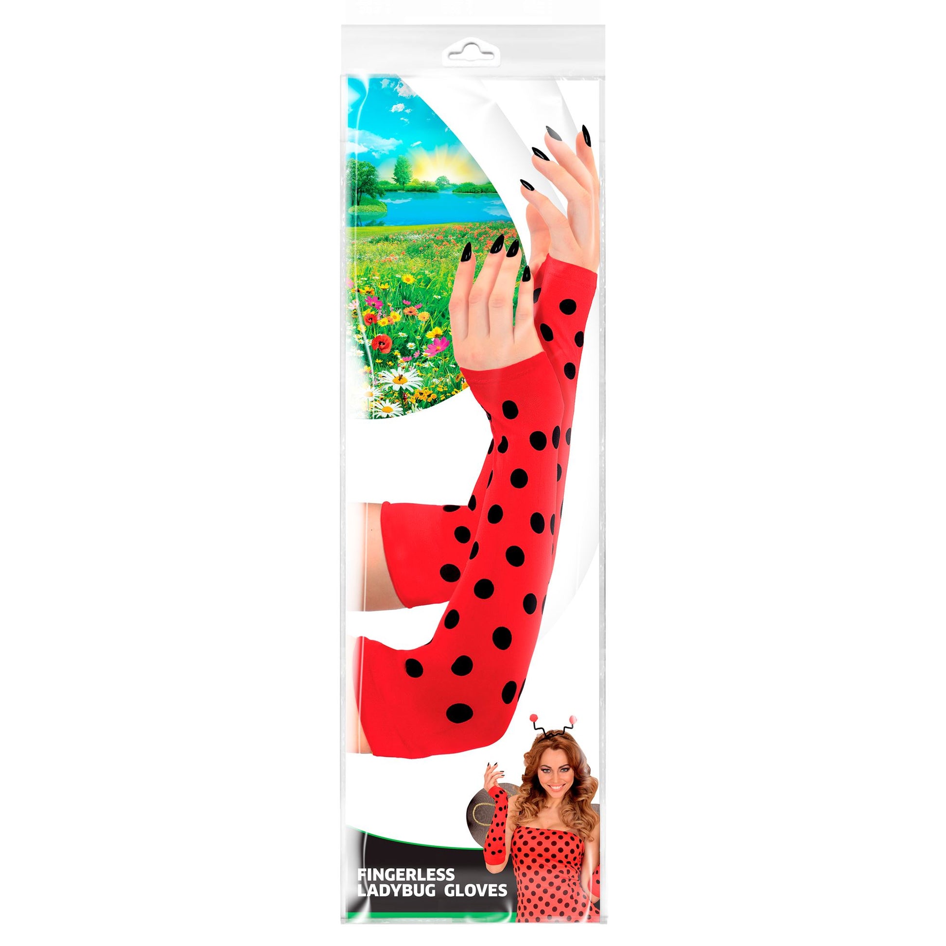"FINGERLOSE HANDSCHUHE MARIENKÄFER - 33 cm" – Detailansicht