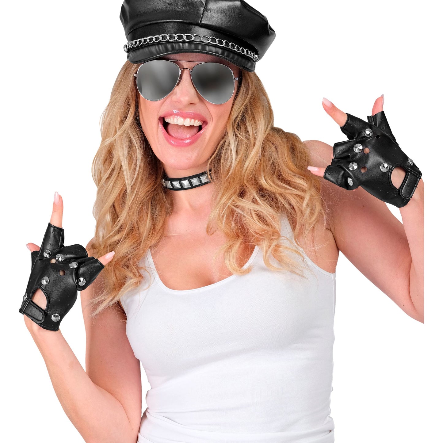 "FINGERLOSE NIETENHANDSCHUHE" in Lederoptik – Ansicht 4