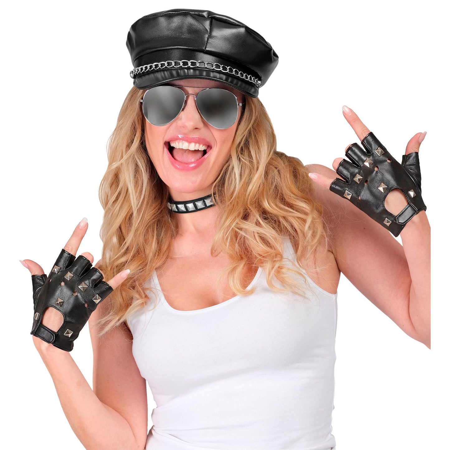 "FINGERLOSE NIETENHANDSCHUHE" in Lederoptik XL Größe – Ansicht 4
