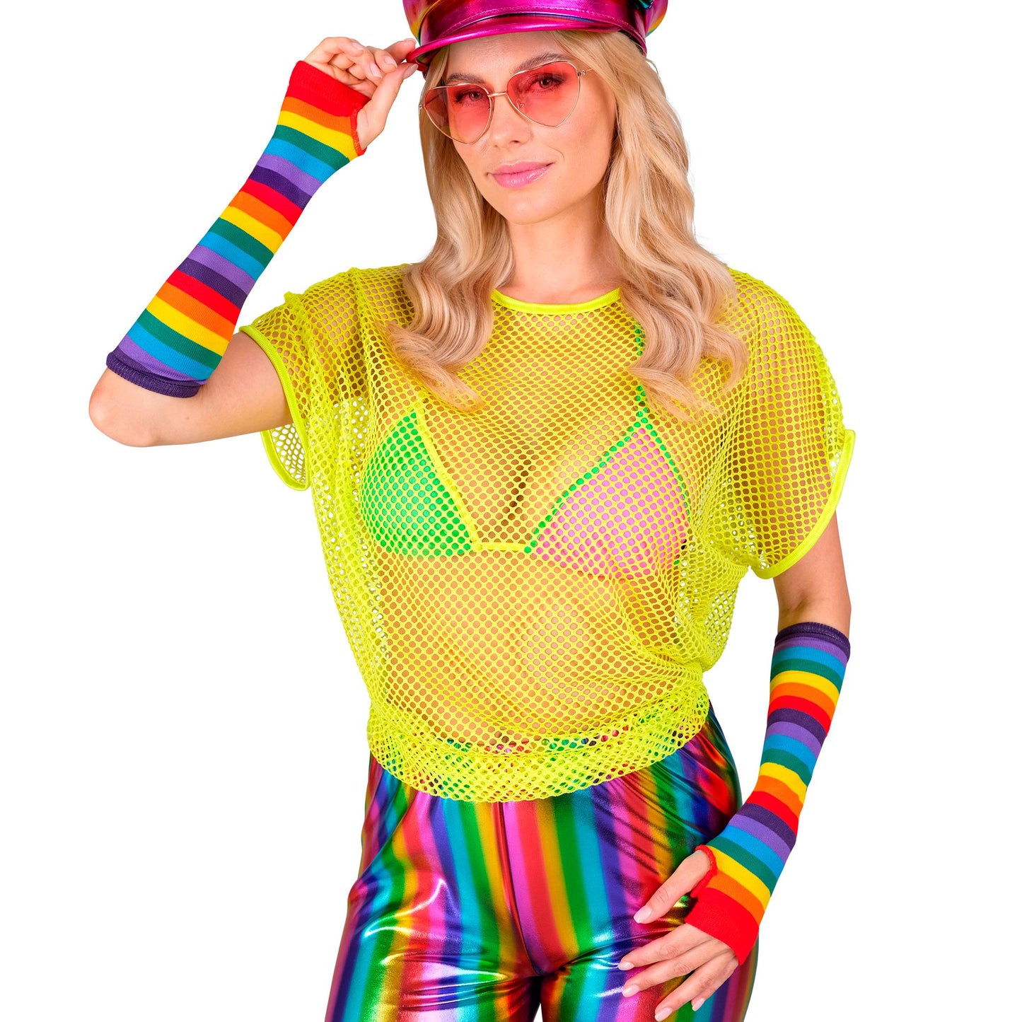 "FINGERLOSE REGENBOGEN HANDSCHUH" 33 cm – Ansicht 5