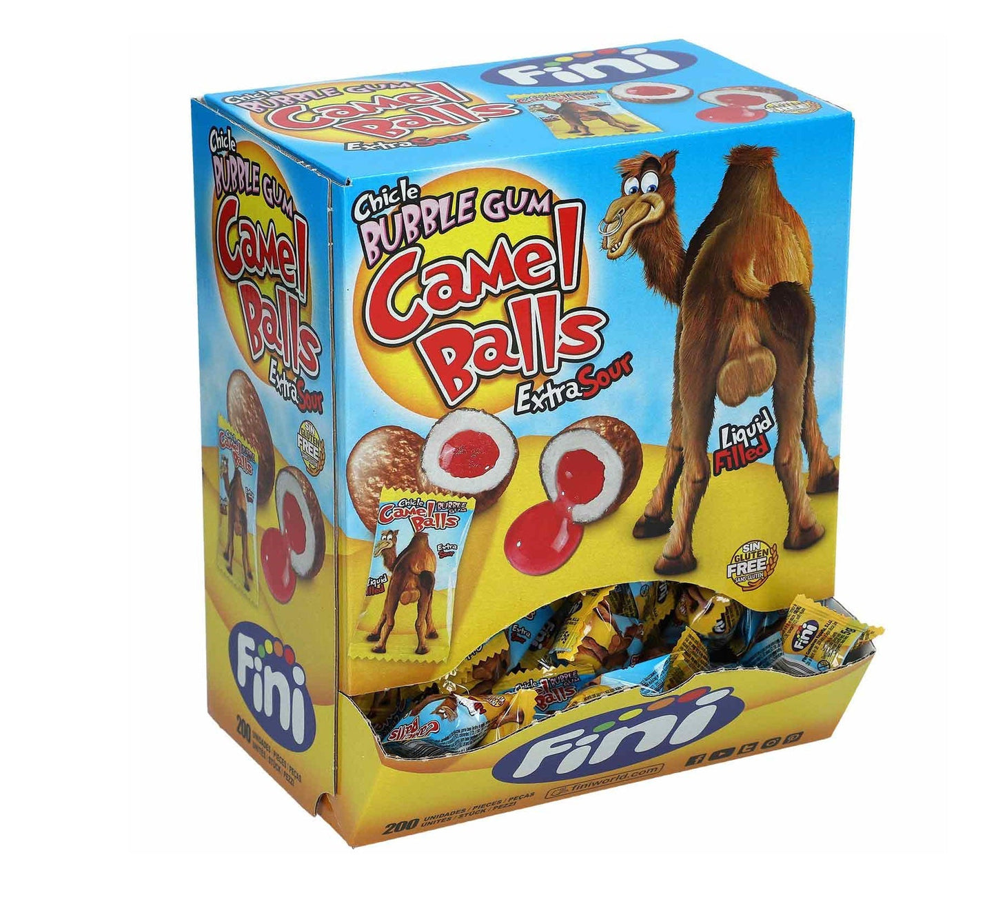 Fini Camel Balls Extra Bubble Gum Sour 200er - Candyshop.ch