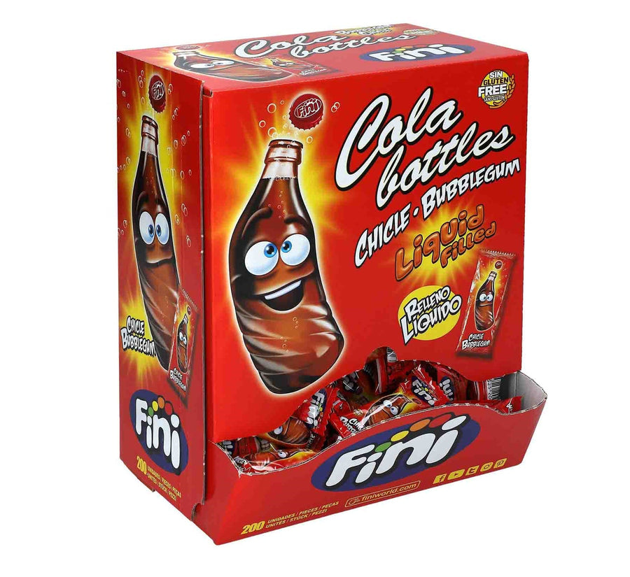 Fini Cola Bottles Bubble Gum 200er Kaugummi Thekendisplay – Produktansicht
