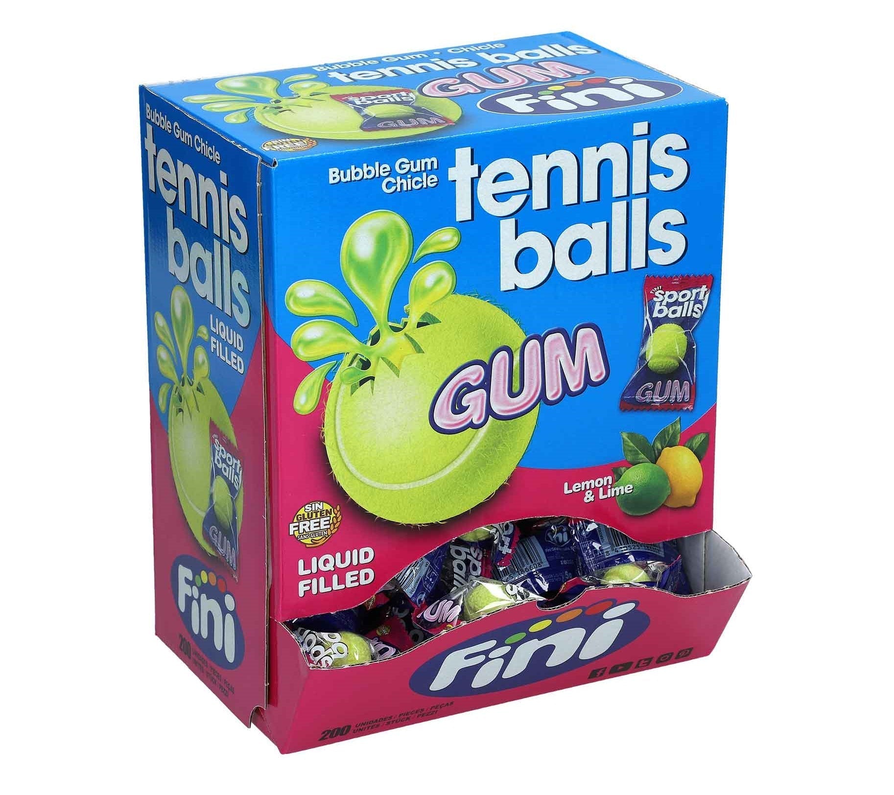 Fini Tennis Balls Bubble Gum 200er – Produktansicht