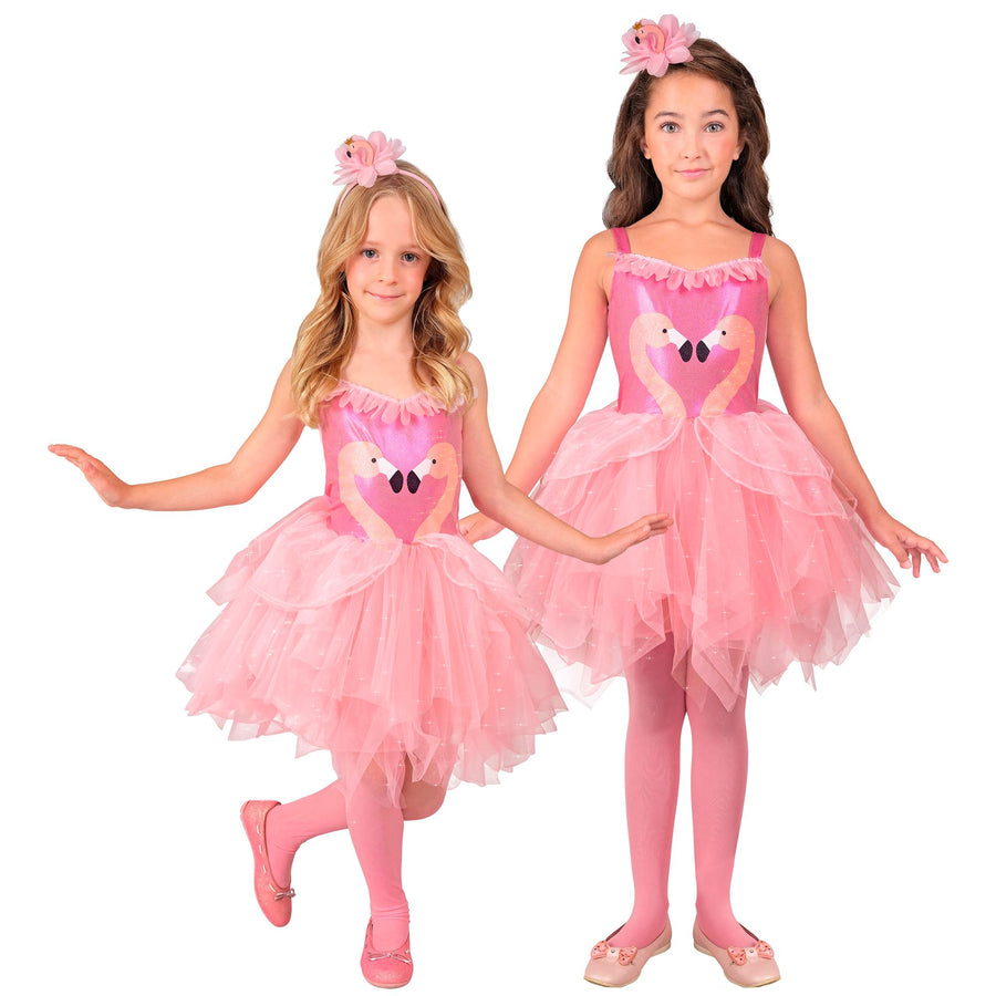 "FLAMINGO" (Kleid mit Tutu, Haarreif) – Vorderansicht