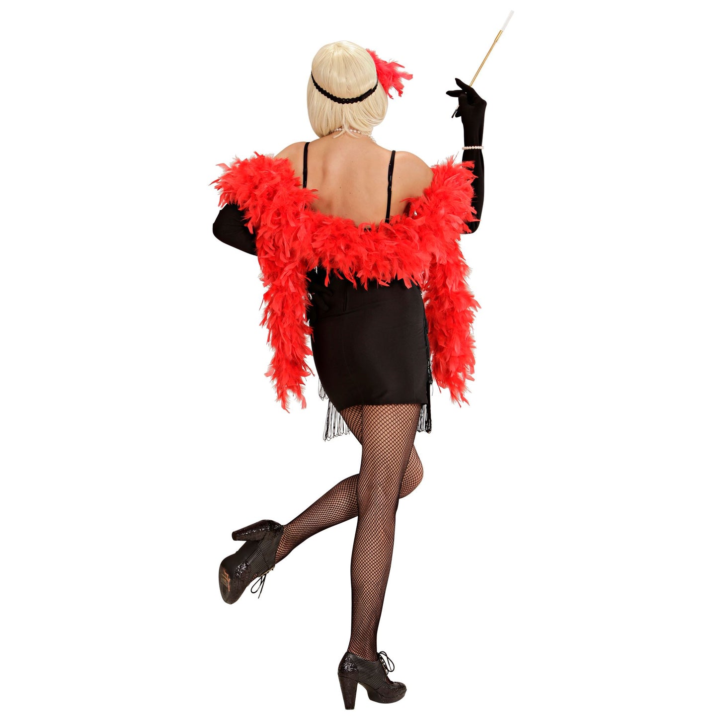 "FLAPPER" schwarz - (Kleid, Stirnband mit Federn) – Ansicht 3