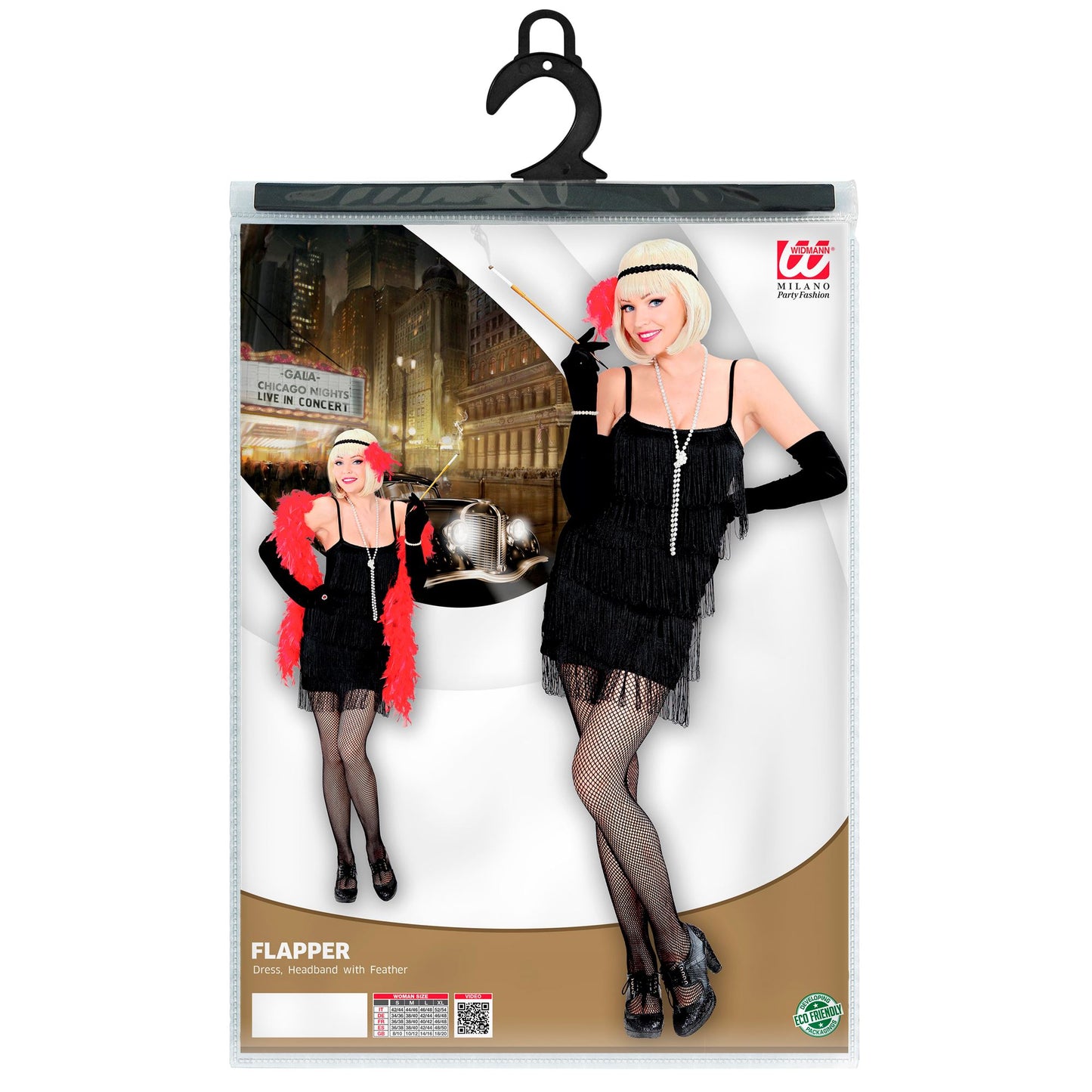 "FLAPPER" schwarz - (Kleid, Stirnband mit Federn) – Ansicht 4