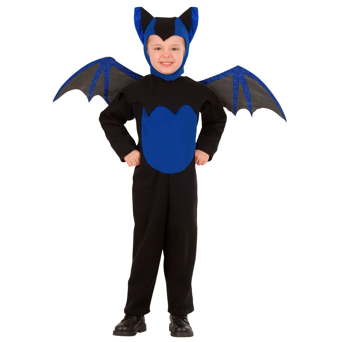 "FLEDERMAUS" (Kostüm, Kopfbedeckung, Flügel) – Vorderansicht