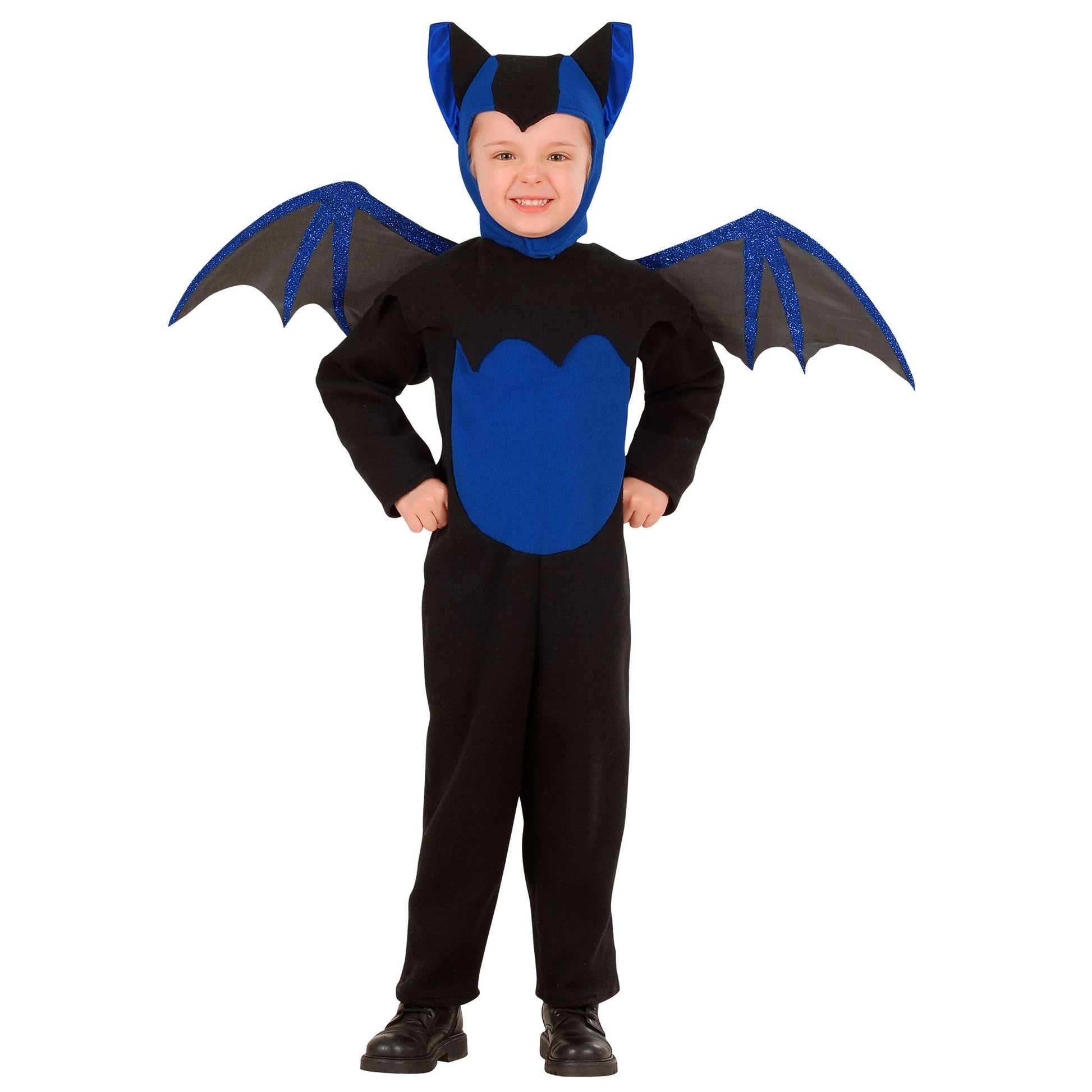 "FLEDERMAUS" (Kostüm, Kopfbedeckung, Flügel) – Vorderansicht