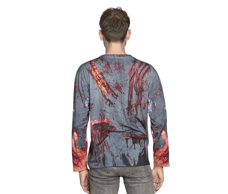 Boland Kostümoberteil Zombie Freak Herren Kostümshirt Fotorealistisches Design M-XL