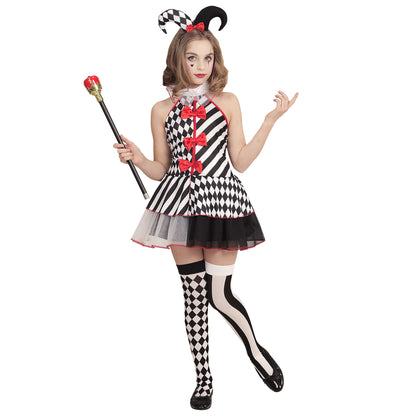 "FRÄULEIN HARLEKIN" (Kleid, Minihut) – Vorderansicht
