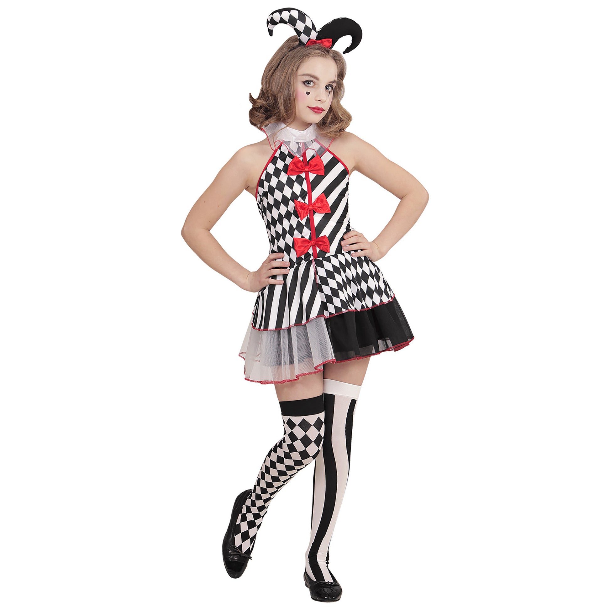 "FRÄULEIN HARLEKIN" (Kleid, Minihut) – Detailansicht