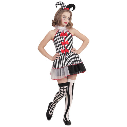 "FRÄULEIN HARLEKIN" (Kleid, Minihut) – Detailansicht