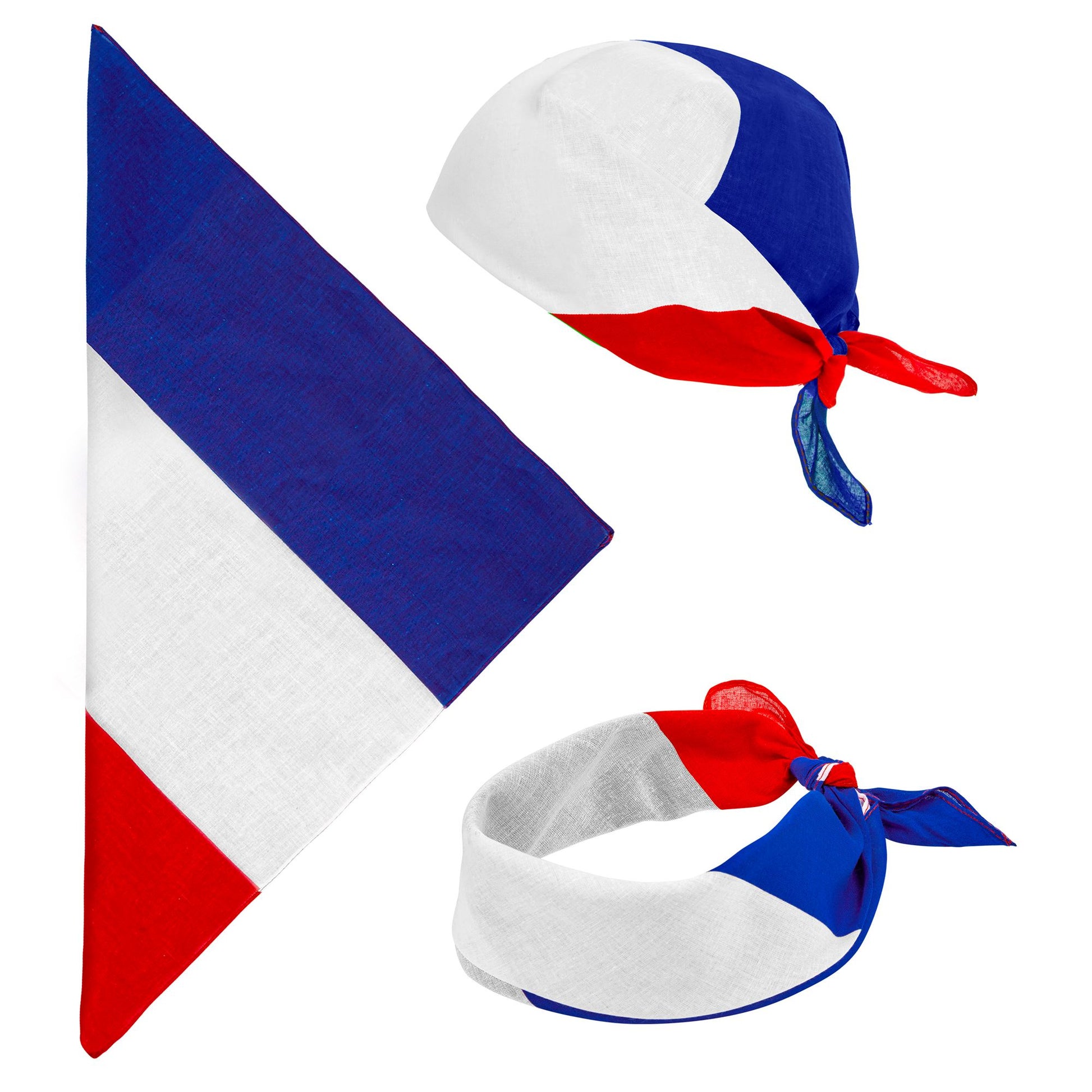 "FRANKREICH BANDANA" 55x55 cm - 100% Baumwolle – Vorderansicht