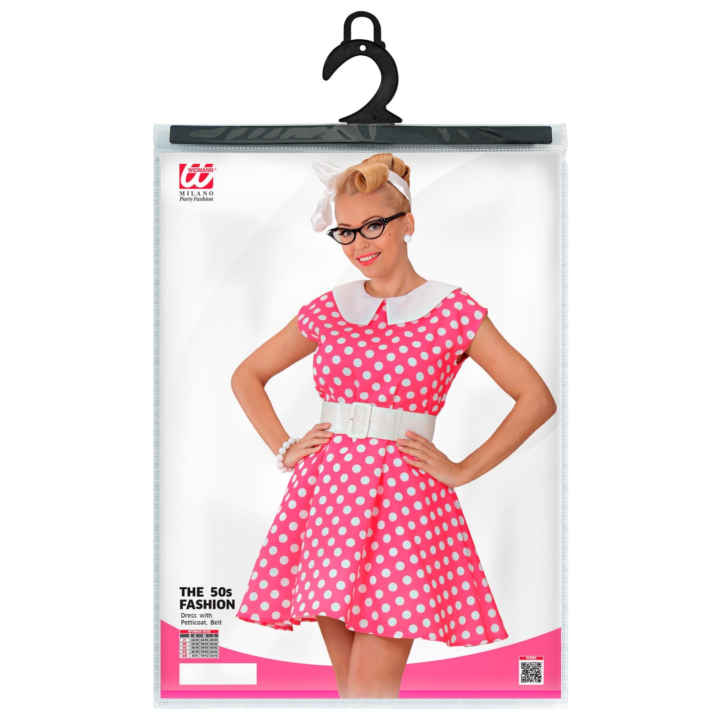 "FRAU DER 50er JAHRE MIT PETTICOAT" rosa (Kleid, Gürtel) – Ansicht 3