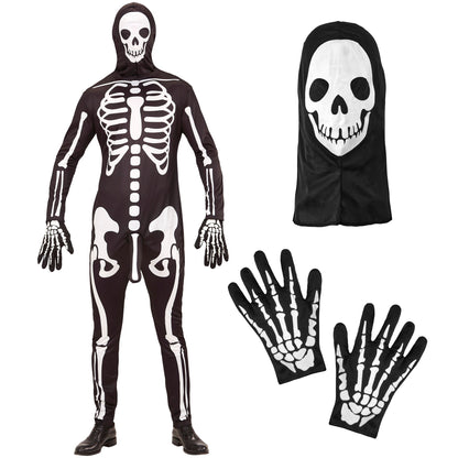 "FRIVOLES SKELETT" (Overall, Handschuhe, Maske) – Detailansicht