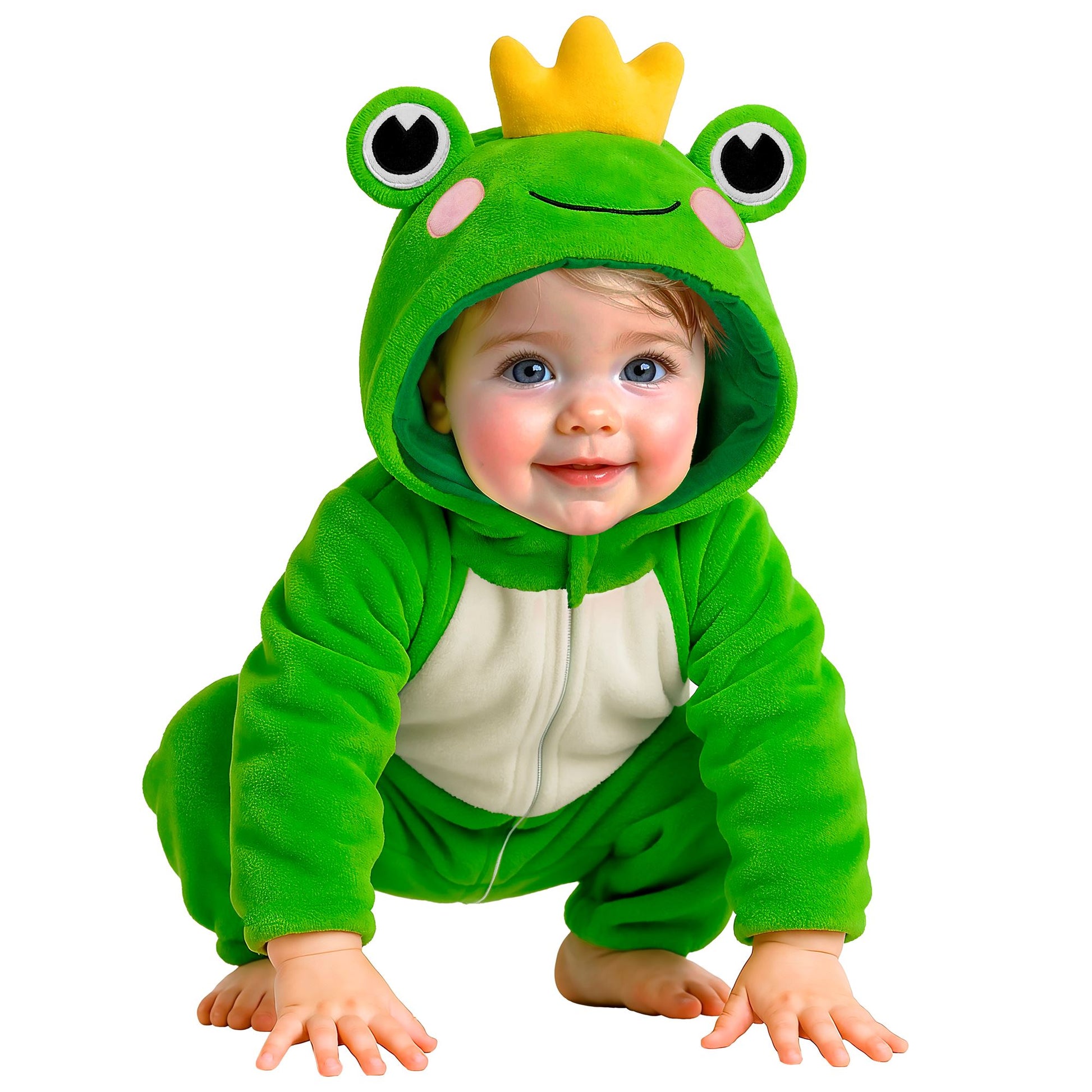 "FROSCH SAMT PLÜSCHKOSTÜM" (Overall mit Kapuze) – Detailansicht