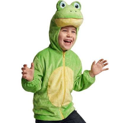"FROSCH SOFT PLÜSCHKOSTÜM" (Jacke mit Kapuze) – Vorderansicht