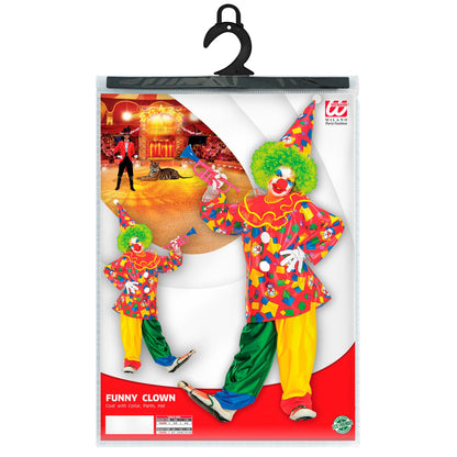 "FUNNY CLOWN" (Oberteil mit Kragen, Hose, Hut) – Detailansicht
