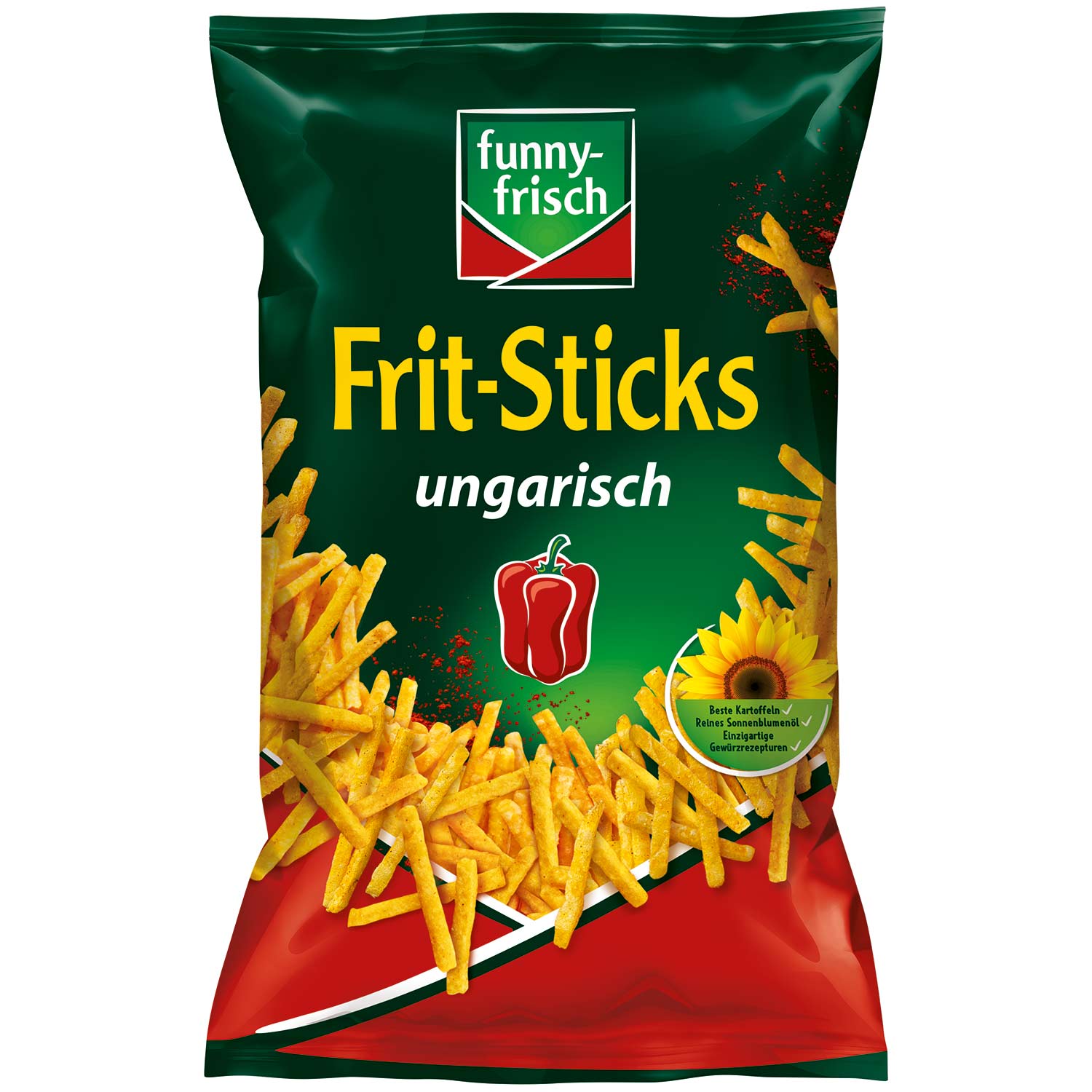 funny-frisch Frit-Sticks ungarisch 100g knusprige Kartoffelchips mit Paprika