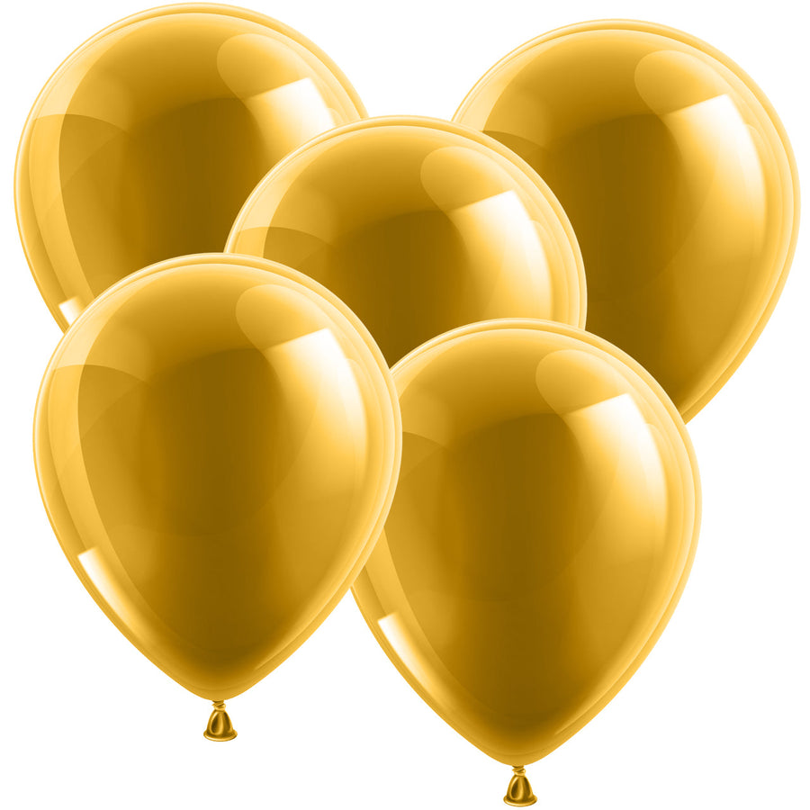 FunnyFashion Latexballons Metallic Gold 26 cm 100er Pack – Detailansicht