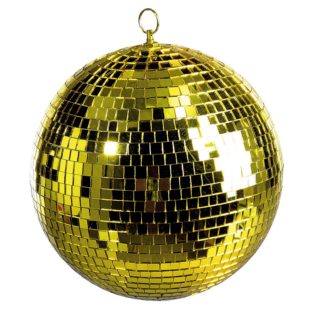 FunnyFashion Eurolite Disco Mirror Ball 20cm Gold Spiegelkugel mit Glasfacetten - Fasnacht24.ch – Produktansicht
