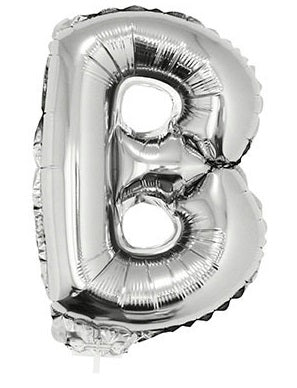 Foil Ballon Silber B – FunnyFashion Buchstabenballon 41cm - Fasnacht24.ch