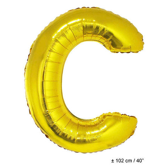FunnyFashion Folienballon C Gold – 102 cm Riesen Buchstabenballon - Fasnacht24.ch