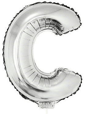 Buchstabenballon C Silber – 41 cm Folienballon von FunnyFashion - Fasnacht24.ch