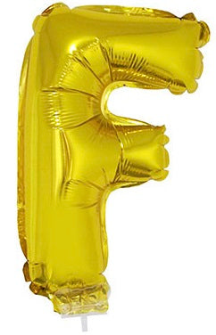FunnyFashion Folienballon Buchstabe F Gold – 41 cm Partydeko - Fasnacht24.ch