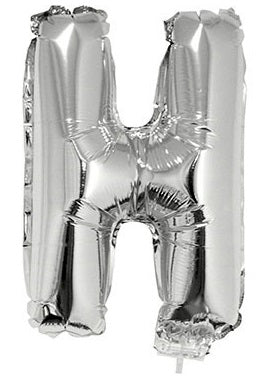 Folienballon Silber Buchstabe H – FunnyFashion 41 cm Partydeko - Fasnacht24.ch