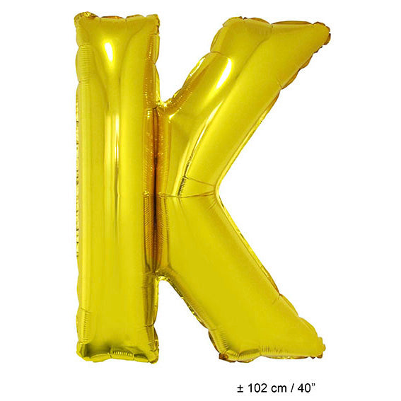 Folienballon Buchstabe K Gold – FunnyFashion Riesig 102 cm - Fasnacht24.ch