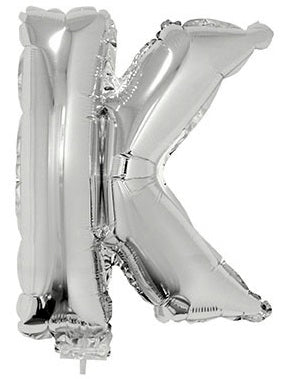 Folienballon Buchstabe K Silber – FunnyFashion 41 cm Partydeko - Fasnacht24.ch