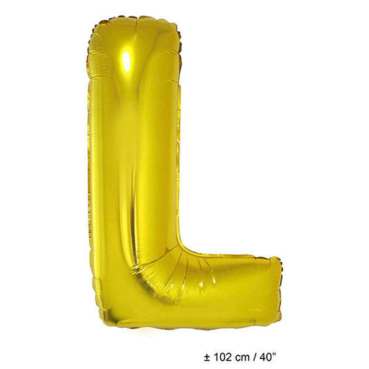 Buchstabenballon L Gold – FunnyFashion Folienballon 102 cm - Fasnacht24.ch