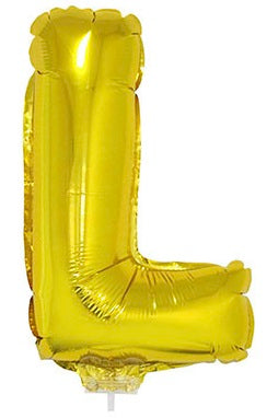 Folienballon Gold Buchstabe L – FunnyFashion 41 cm Partydeko - Fasnacht24.ch