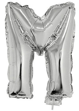 Buchstabenballon M Silber – FunnyFashion Folienballon 41cm - Fasnacht24.ch