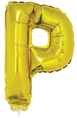 Buchstabenballon P Gold – 41 cm Folienballon von FunnyFashion - Fasnacht24.ch