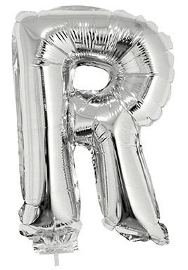 Buchstabenballon R Silber – FunnyFashion Folienballon 41cm - Fasnacht24.ch