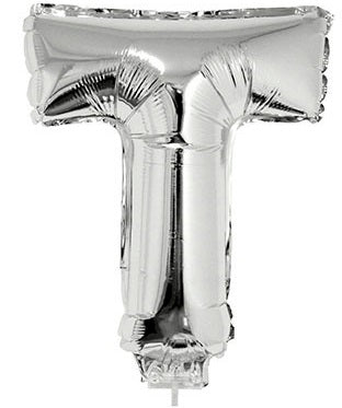 Folienballon Buchstabe T Silber – FunnyFashion 41 cm Partydeko - Fasnacht24.ch