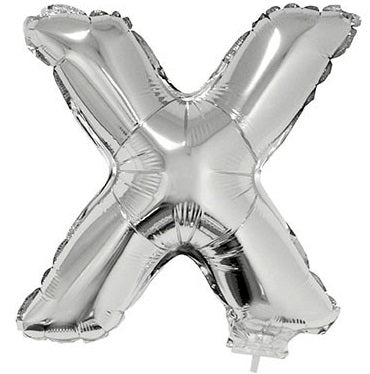 Folienballon X Silber – 41cm – FunnyFashion Buchstabenballon - Fasnacht24.ch