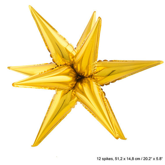 FunnyFashion Jumbo Folienballon Gold Stern – 100cm Partydeko - Fasnacht24.ch