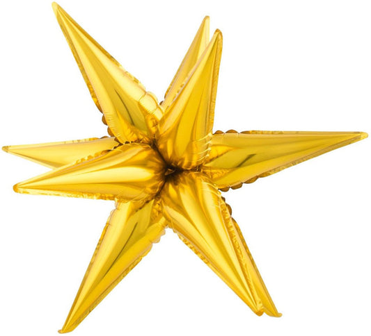 FunnyFashion Folienballon Stern Gold – Riesen 130cm Mylar Ballon - Fasnacht24.ch