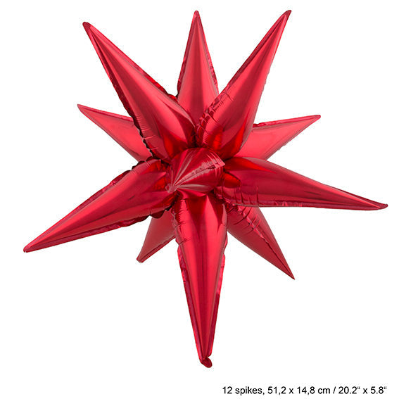 FunnyFashion Roter Folienballon Stern 100 cm Partydeko