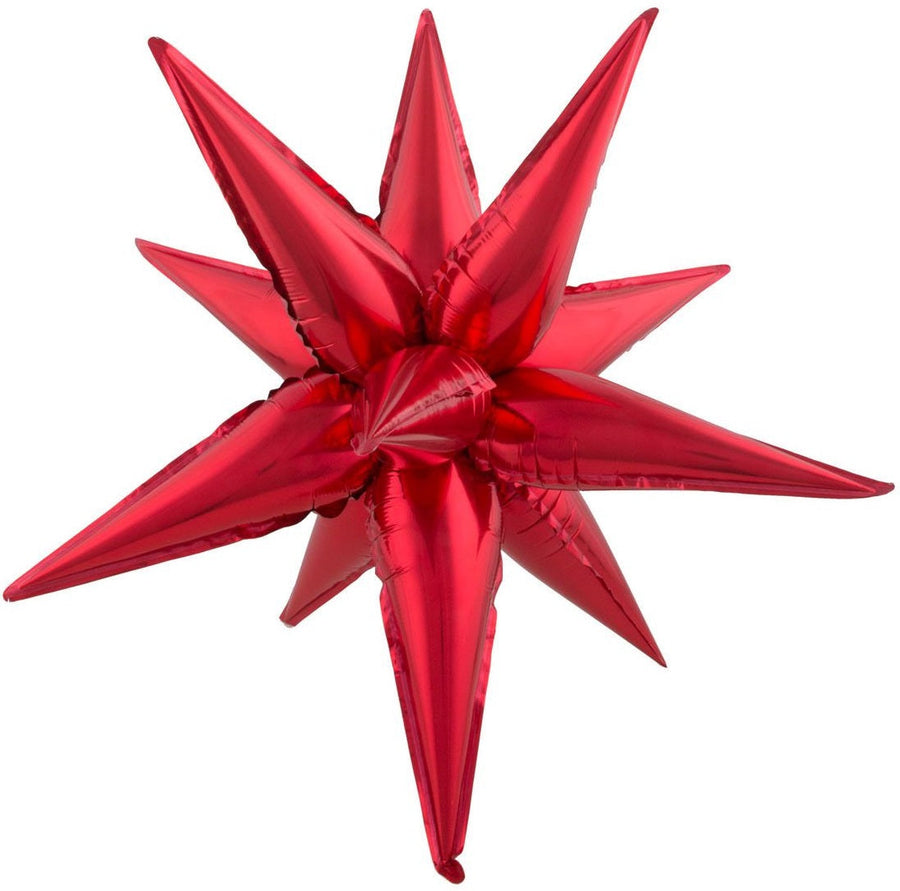 FunnyFashion Folienballon Grosser Stern Rot 130cm Partydekoration