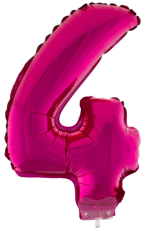 Folienballon Zahl 4 Pink – 41cm | FunnyFashion Partydeko - Fasnacht24.ch