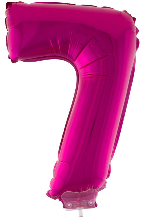 FunnyFashion Folienballon Zahl 7 – Pink, 41cm Partydeko - Fasnacht24.ch