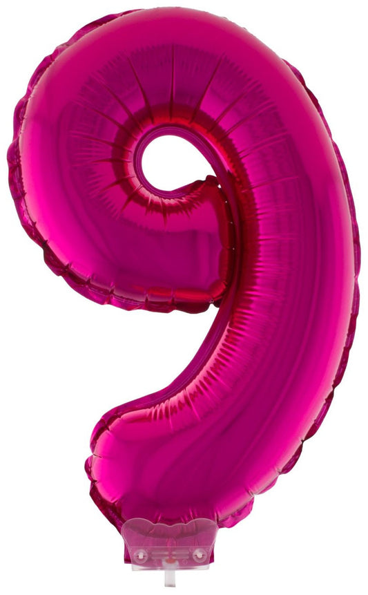 Folienballon Zahl 9 Pink – FunnyFashion 41 cm Heliumballon - Fasnacht24.ch